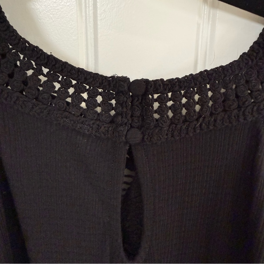 Torrid Black Crochet Yoke Halter Tank Top - Picture 7 of 8